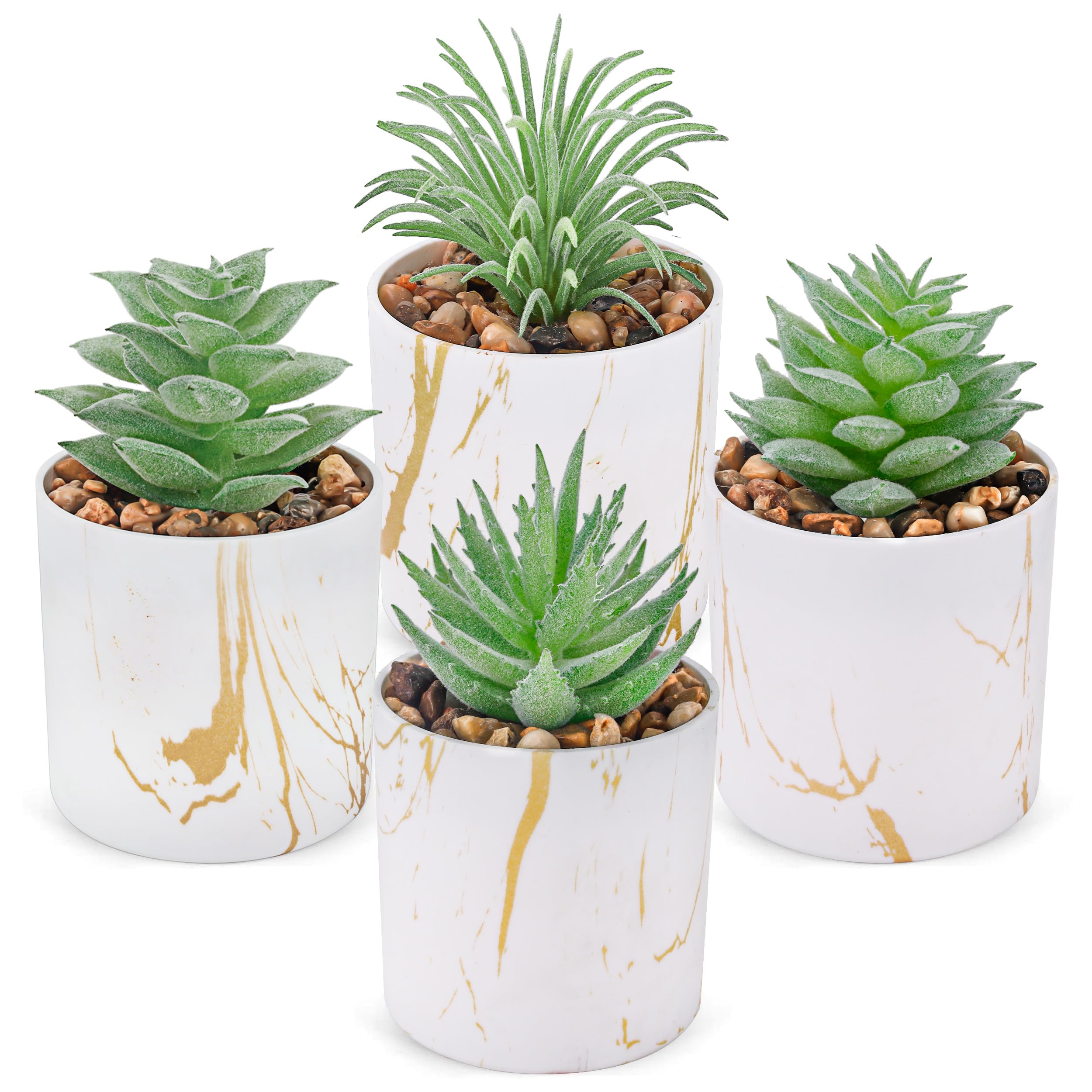Amazon.com: Der Rose Set of 4 Succulents Plants Artificial Mini Fake  Succulents Plants for Office Desk Accessories for Women Home Decor(Green) :  Home & Kitchen