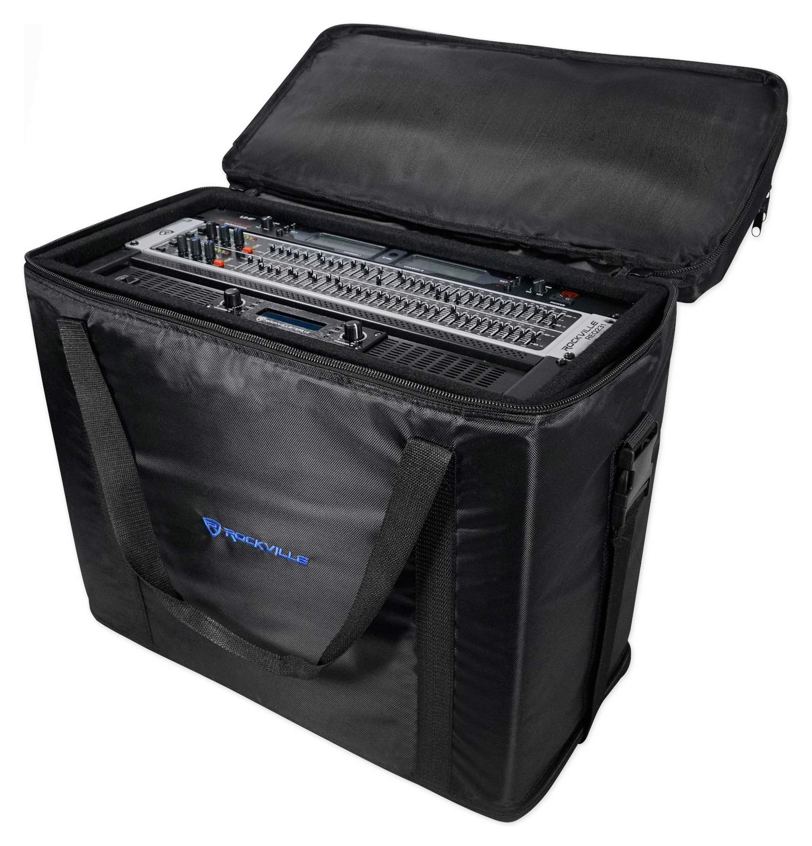 Rockville RRB55 5U Rack Bag Double-Sided Case, 16" Depth, Shoulder Strap