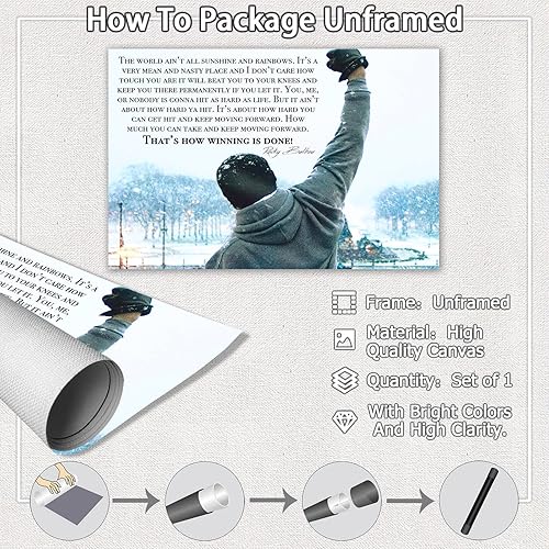 Miniatura 3 de FGTIJXWY Hope - Lienzo inspirador impreso con cita motivacional, decoración de boxeo y gimnasio para hombres, listo para colgar, lienzo para