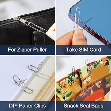 Deli Jumbo Paper Clips Nonskid, 1000 Large Paper Clips, 10 Boxes of 100 Each, Silver
