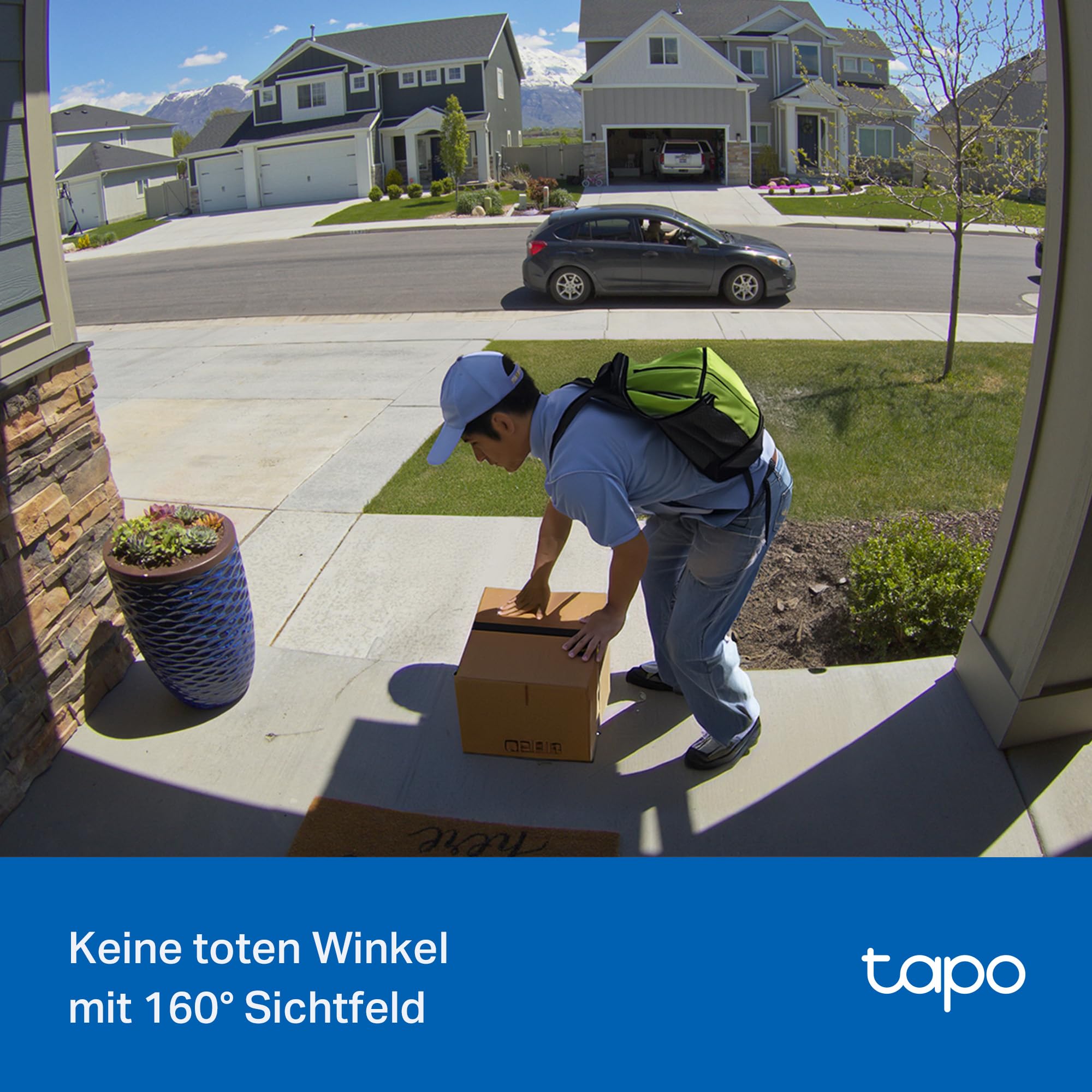 Tapo D205 Akku-Videotürklingel | WLAN Türklingel mit Kamera | 2K, 160° Weitwinkel, Zwei-Wege-Audio | Integrierter Akku | Lokale Speicherung auf microSD & H500 HomeBase | Kompatibel Solarpanel