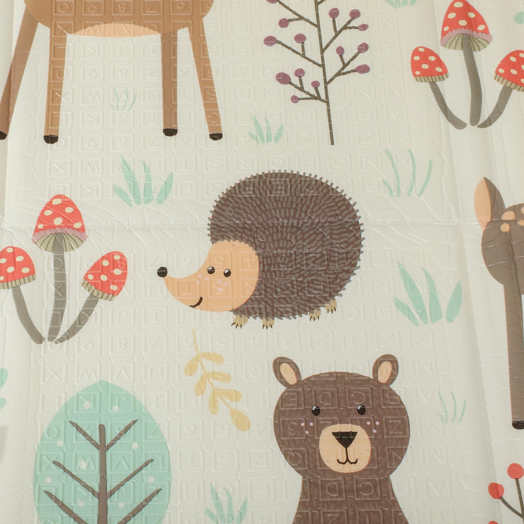 AIYAPLAY Tapis de jeu bébé pliable réversible 196 x 176 x 1,5 cm mousse épais antidérapant imperméable motif animaux