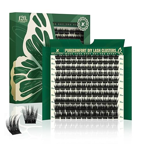 Miniatura 8 de Kit de extensión de pestañas KEYYOU 144 piezas con aplicador de pegamento y sello, racimos de pestañas Air Touch con removedor, rizo D, kit