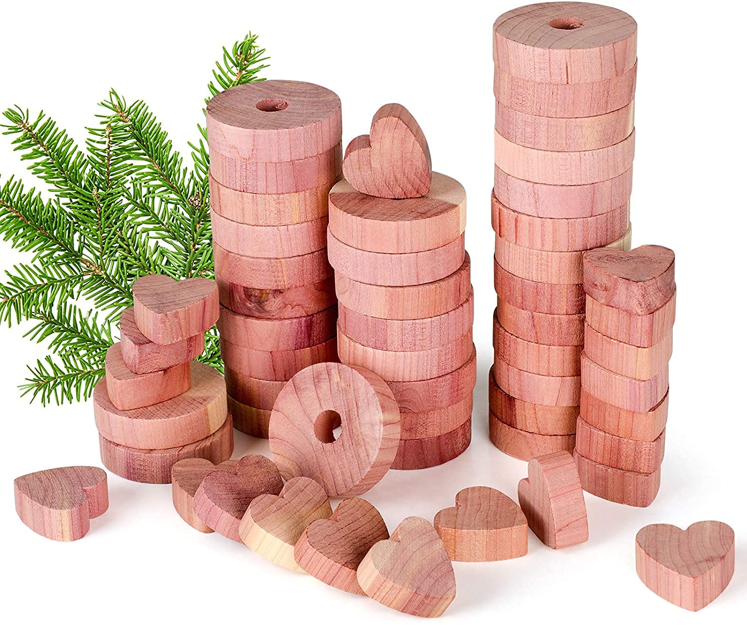 Cedarwood Moth Repellent, QUARED 54 Pack Moth Repellent Cedar Blocks Clothes Protection, 100% Natural Chemical-Free Eco-friendly Insect Trap, Wardrobe and Drawer Freshener