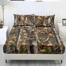 BIGCARJOB Branch Fitted Sheets Set Comfy Bedsheet with Pillowcase, 3 Piece