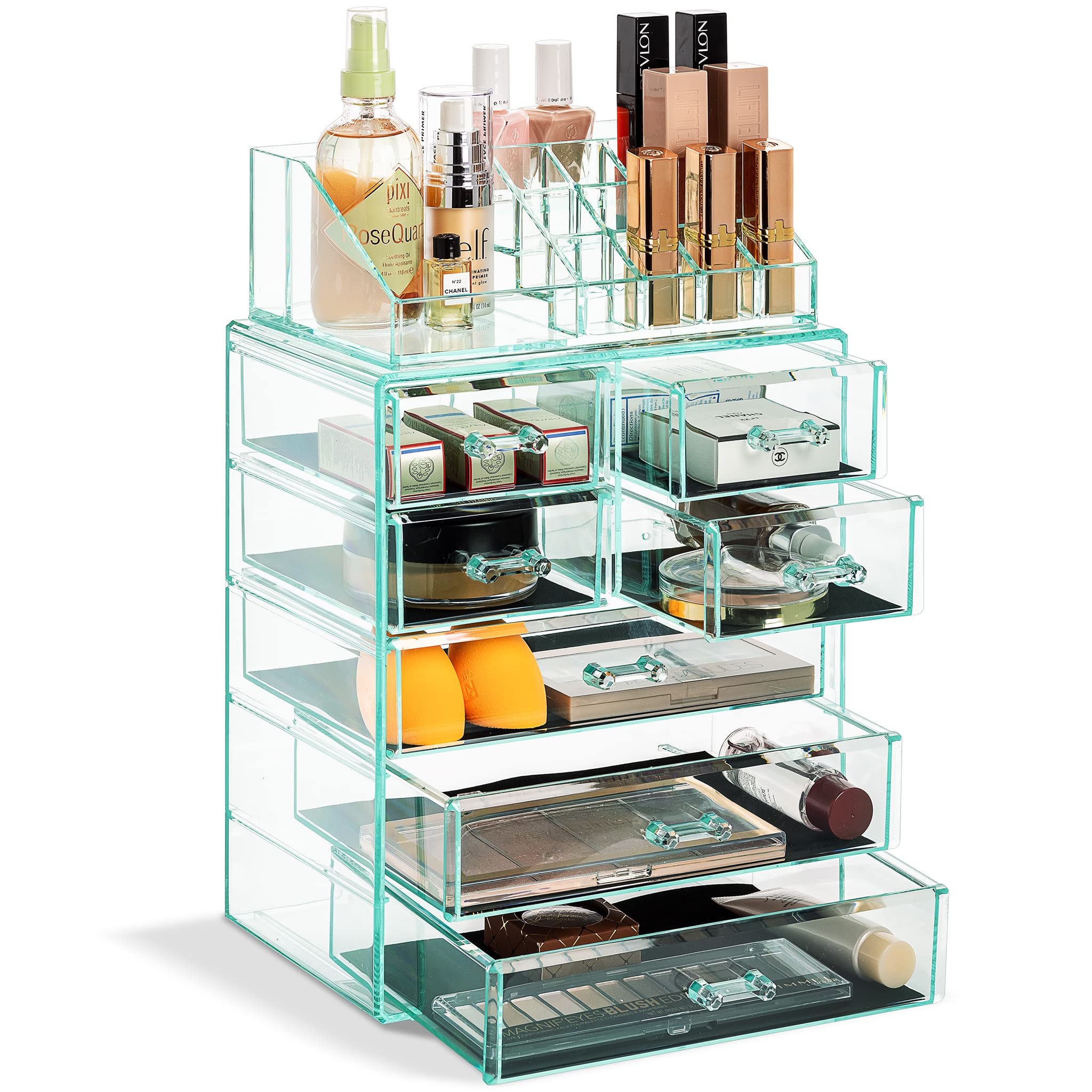 Sorbus Acrylic Makeup Organizer with Drawers and Top Compartment