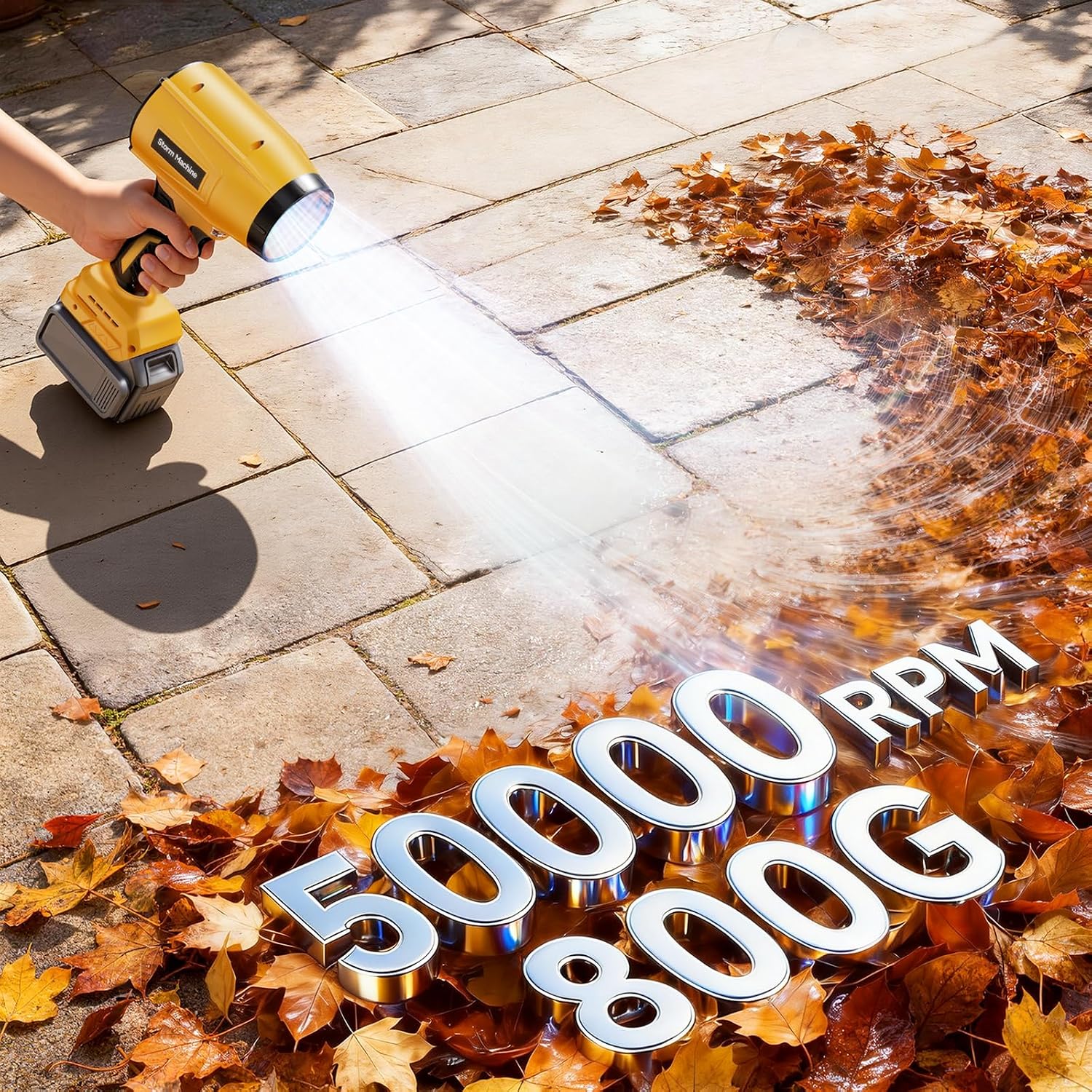 Turbo Jet Blower Cordless Compatible with Dee-walt 20V (No Battery), Brushless-Motor Bullseye Blower, Up to 50,000 RPM, Lightweight Handheld Leaf Blow for Patio Lawn Yard Garage Leaves & Dust Cleaning