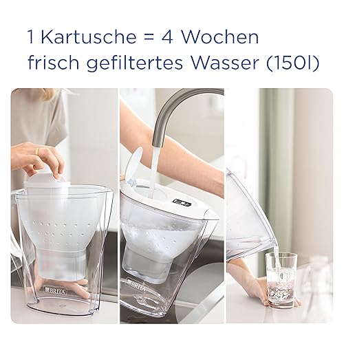 Miniatura 5 de Brita Jarra con Filtro de Agua Marella Blanca (2,4 l) Incl. 3X Cartuchos MAXTRA Pro All-in-1 Jarra Apta para frigorífico con memo Digital y Tapa