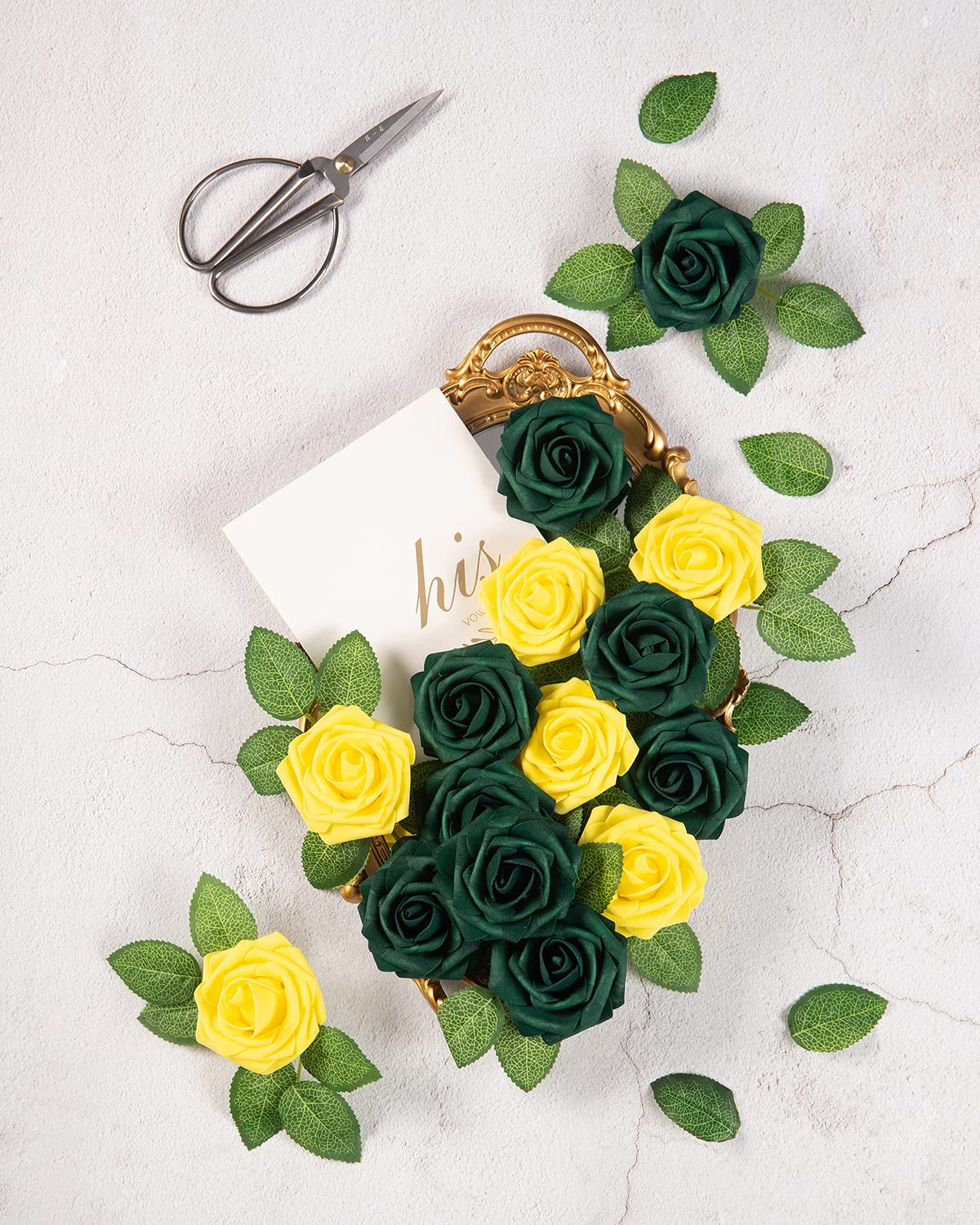 25 Rose Artificiali In Schiuma | Altezza 25 Cm, Con Stelo | Per Bouquet