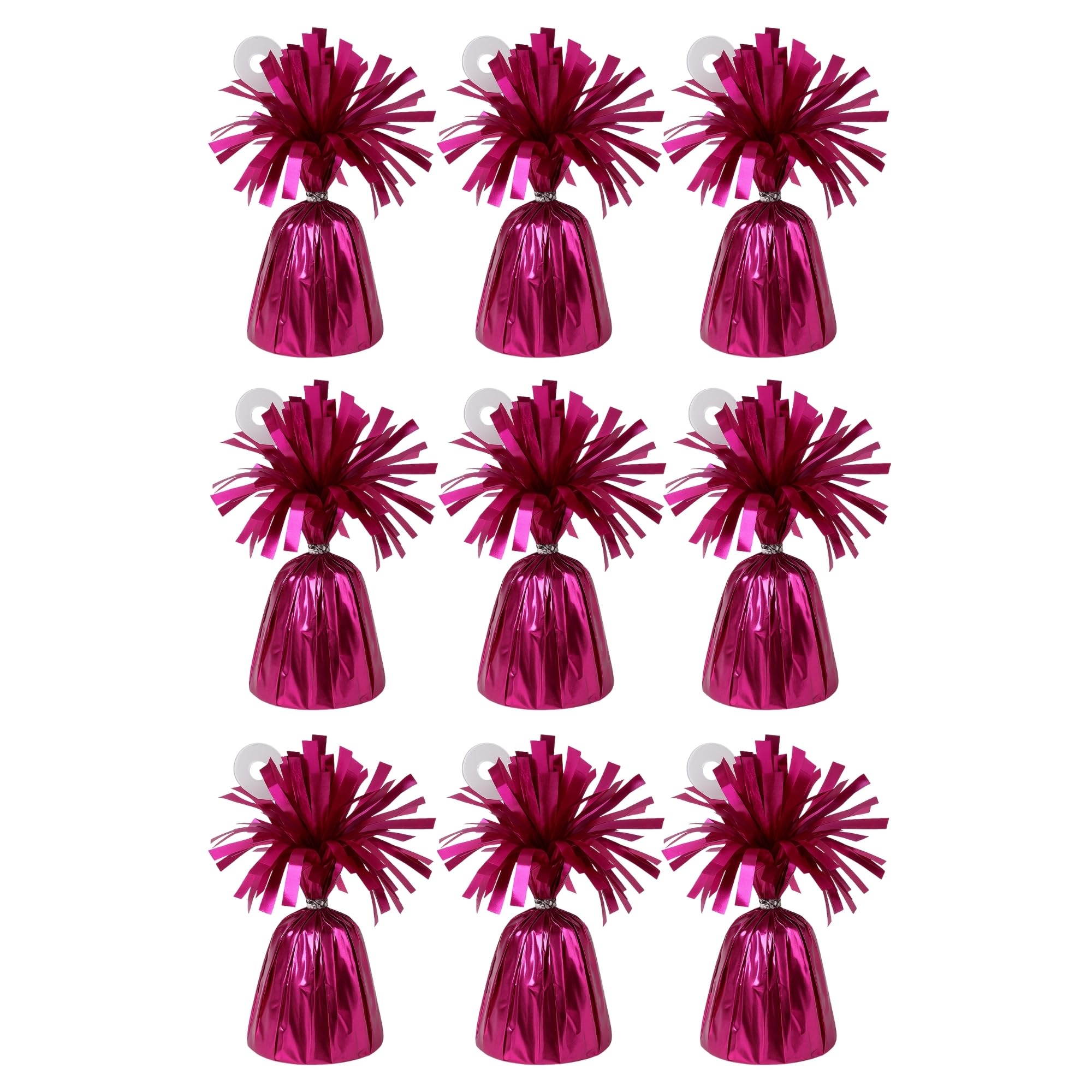 Foil Balloon Weights for Helium Balloons | Metallic Foil Balloon Holder | Birthday Parties, Events & Wedding Celebrations Decoration Accessory (Dark Pink, Pack of 9)
