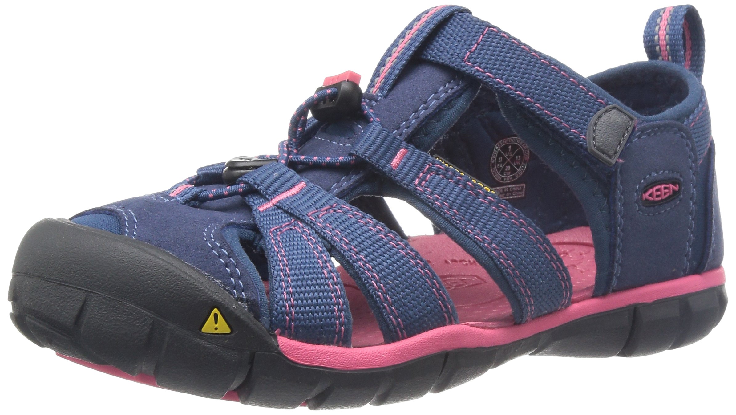 KEEN Big Kid's Seacamp 2 CNX Closed Toe Sandal, Ensign Blue/Camellia Rose, 4 BK (Big Kid's) US
