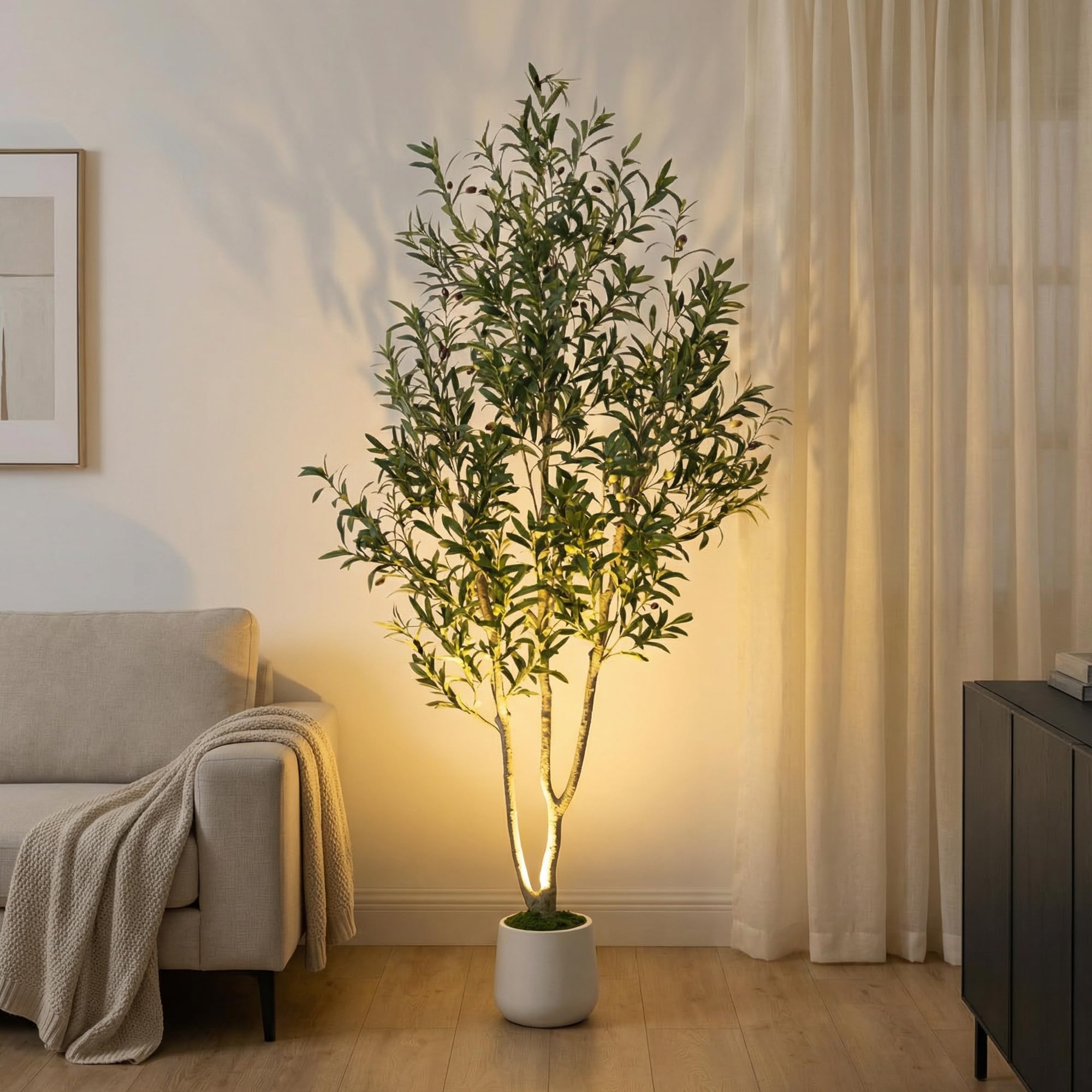Amazon.com: BOUNTIFUL BOUGHS 7FT Artificial Olive Tree with White