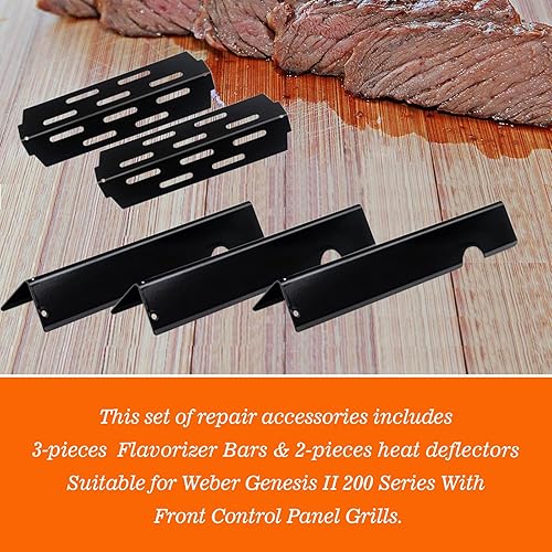 Miniatura 10 de Barras aromatizantes de 17,1" para parrillas Weber Genesis II E-310 E-330 S-335 SE-330 CSS-315 CSE-335 y Genesis II LX E-340. Compatible con piezas