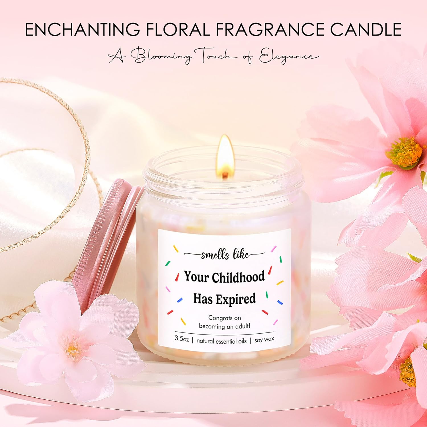 18th Birthday Gifts for Girls 18 Year Old Girl Birthday Gifts for 18 Year Old Girl Gift Ideas Happy 18th Bday Decoration Presents Set with Glass Cup Makeup Bag Candle Necklace Keychain for Daughter - Image 3