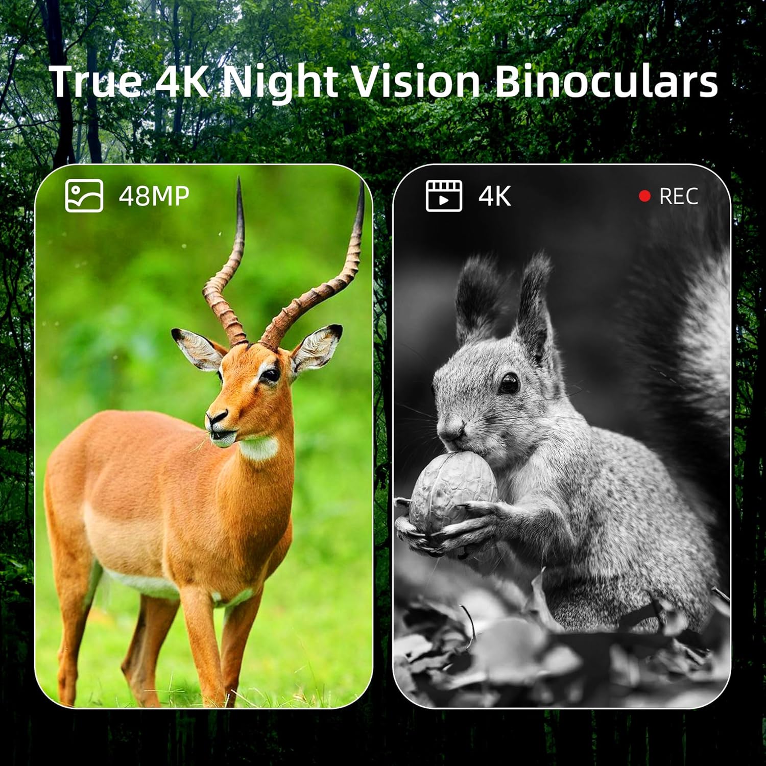oneleaf.ai Find NV200 True 4K 35mm Night Vision Binoculars, Night Vision Goggles for Observation/Hunting, Night Viewing Distance up to 600M (Day Viewing Distance up to 6KM)