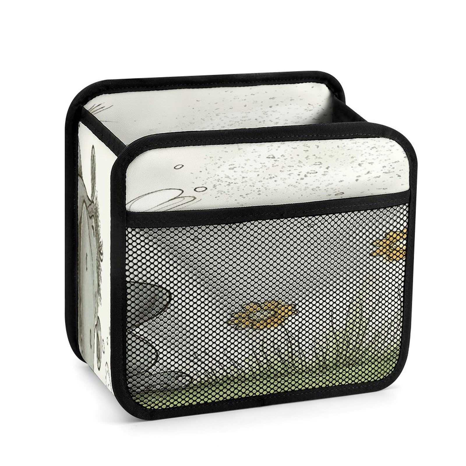Btcowzrv Style Hippo And Dandelion Car Seat Back Organizer, Pu Leather Hanging Backseat Car Organizer With Elastic Mesh Pocket, Storage Bag For Most Vehicles