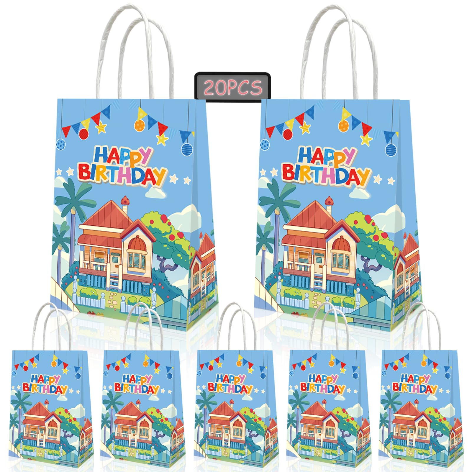 YOOUUQIAN 20 PCS Blue Dog Birthday Party Supplies, Blue Dog Party Decorations Gift Bags Birthday Party Favors Bag