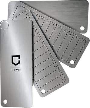CRYO Crypto Seed Phrase Storage - Bitcoin Stainless Steel Wallet - Crypto Recovery Seed Phrase Backup - Cold Storage Cryptocurrency Backup - Store 12 to 48 Words SLIM