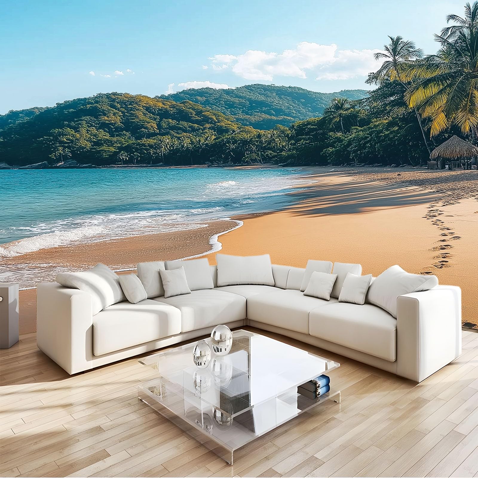 Mural Fotográfico Playa En Acapulco México 350x256 cm Murales Decorativos Pared 3D Papel Pintado, Moderno Decoración de Paredes para salón Dormitorio Pasillo Comedor