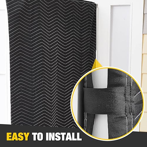 Miniatura 6 de Riakrum 1 funda acolchada para puerta de 39 x 79 pulgadas, manta de algodón y poliéster para muebles, manta lavable y reutilizable para uso interior