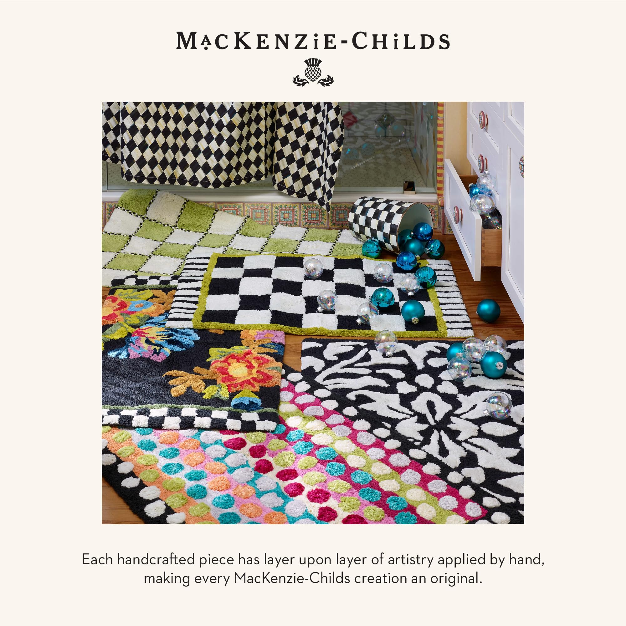 MACKENZIE CHILDS 毛布・ブランケット Mosaic Basket Weave Throw - Mackenzie-Childs