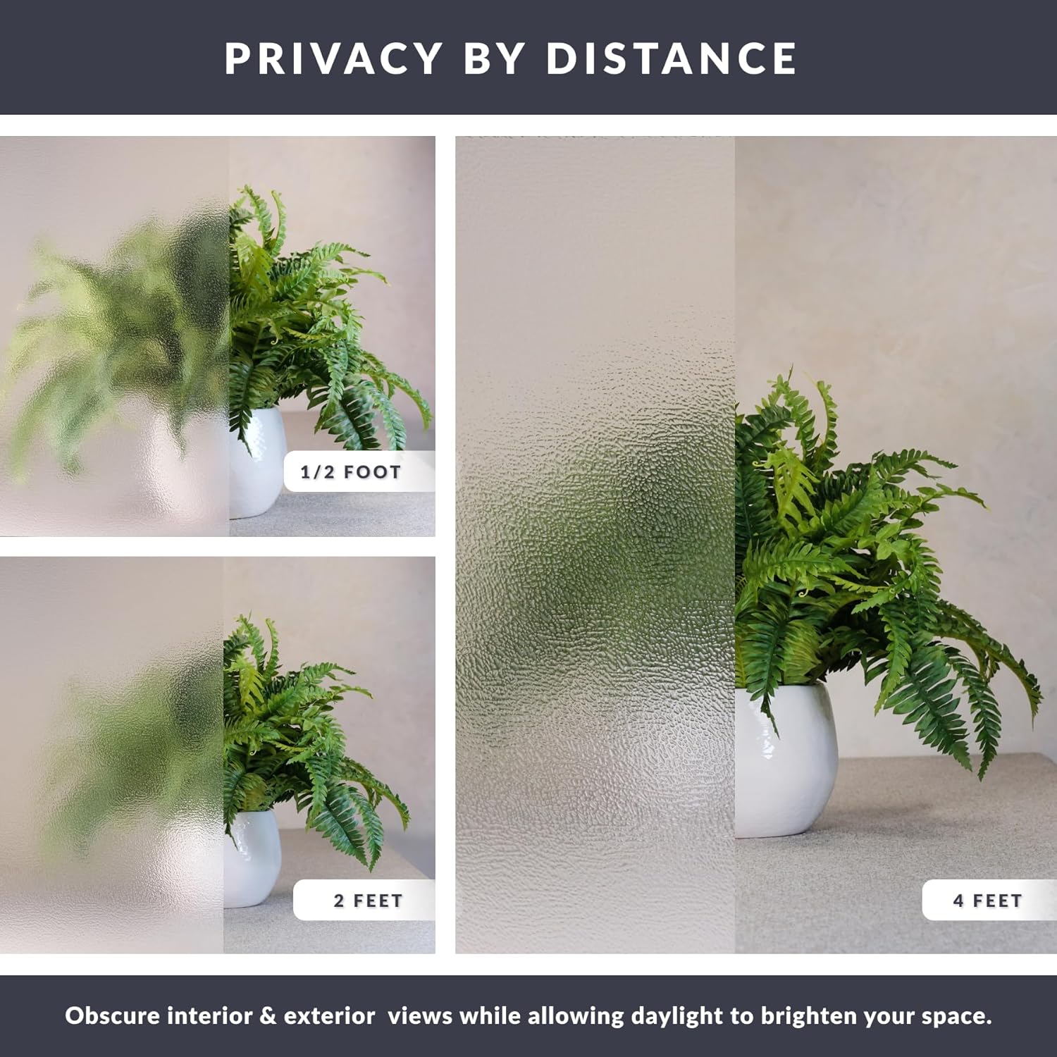 Artscape Texture Twelve | Decorative Privacy Window Film with Textured Glass Pattern | Non-Adhesive & UV Protection | Easy to Apply & Removable | 24 x 36 Inches | Made in USA