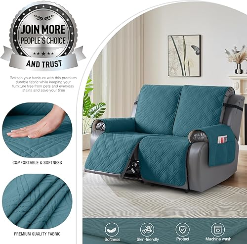 Miniatura 10 de TAOCOCO Funda de sofá reclinable 100% impermeable, funda antideslizante para sofás reclinables con correas elásticas, fundas de sofá reclinables
