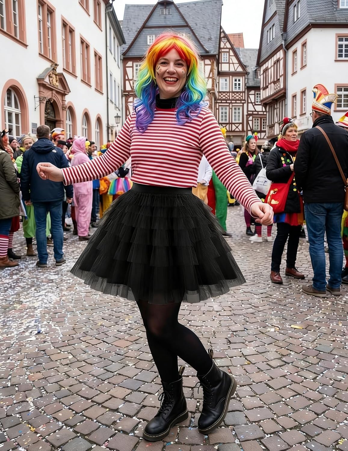 Bbonlinedress Women Mini Tulle Mesh Skirt Tutu Adults 2026 Tiered Layered A Line Skirts Cute Ruffle High Waisted - Image 2