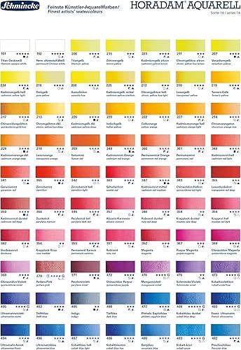 Miniatura 9 de Schmincke - Caja de color HORADAM AQUARELL con 24 mejores acuarelas, 74424097, caja de metal negro, juego de pintura, acuarelas premium, 24 x 12