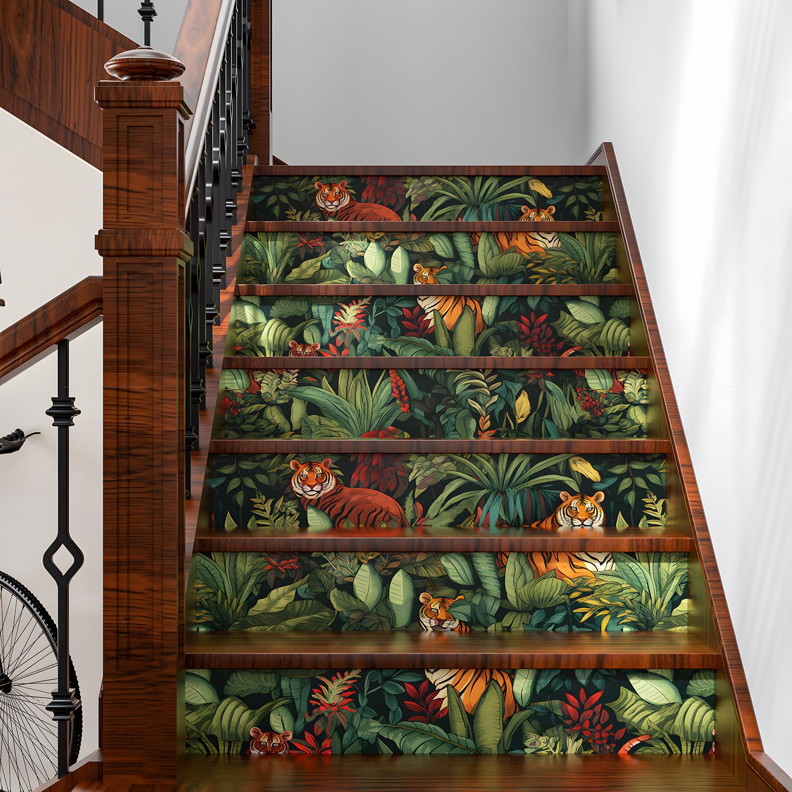 HENNOR Boho Peel And Stick Wallpaper - Dark Floral Botanical Vinyl Mural, 17.5" X 9.8' Roll, Self-Adhesive & Removable