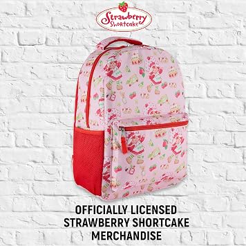 Strawberry Shortcake Allover Design Backpack, Blueberry Muffin, Durable and Stylish Backpack for School, Travel, or Everyday Use (Pink)