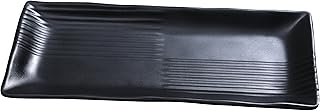 Yanco BP-2209 Black pearl-1 Rectangle Plate, 8.5" Length, 4" Width, Melamine, Black Color with Matting Finish, Pack of 48