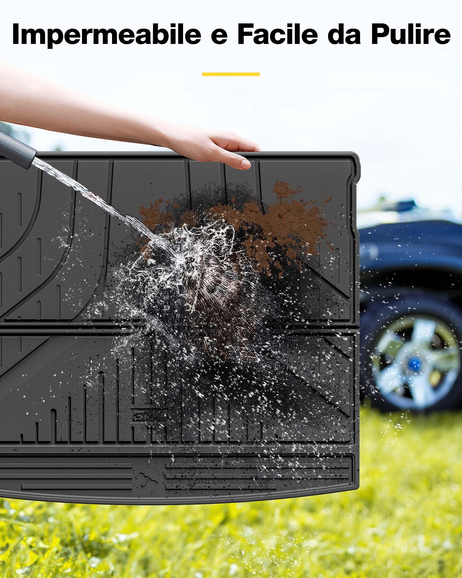 3W Tappetino per Bagagliaio Compatibile con BMW X3 G45 2025-2026(non per PHEV), Impermeabile e Facile da Pulire, Tappeto su Misura per la Protezione Posteriore in Thorex™, Vasca Baule Resistente