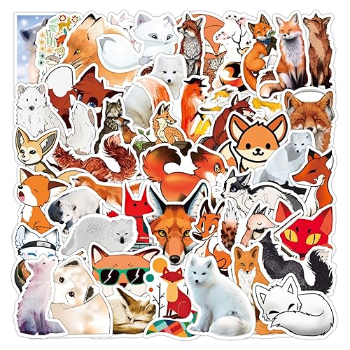 Fox Stickers| 50 PCS | Vinyl Waterproof Stickers for Laptop,Skateboard,Water Bottles,Computer,Phone,Guitar,Foxs Stickers for Kids Adult (Fox Stickers)