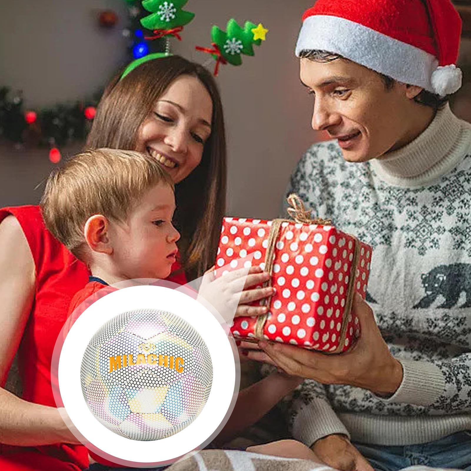Pallone da Calcio Riflettente Illuminato, Pallone da Calcio | Luminoso per Bambini, Palloni da Calcio Luminosi Riflettenti Portatili, palloni da Calcio Luminosi per Adulti, Ragazze, Bambi