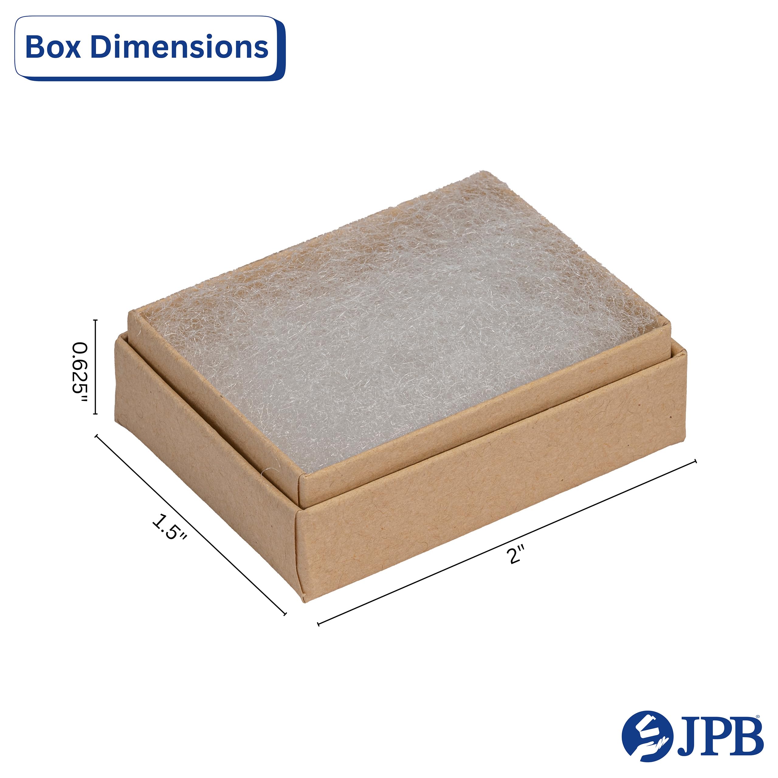 Joyero relleno de algodón kraft #11 (caja de 100) 2 x 1 1/2 x 5/8 pulgadas