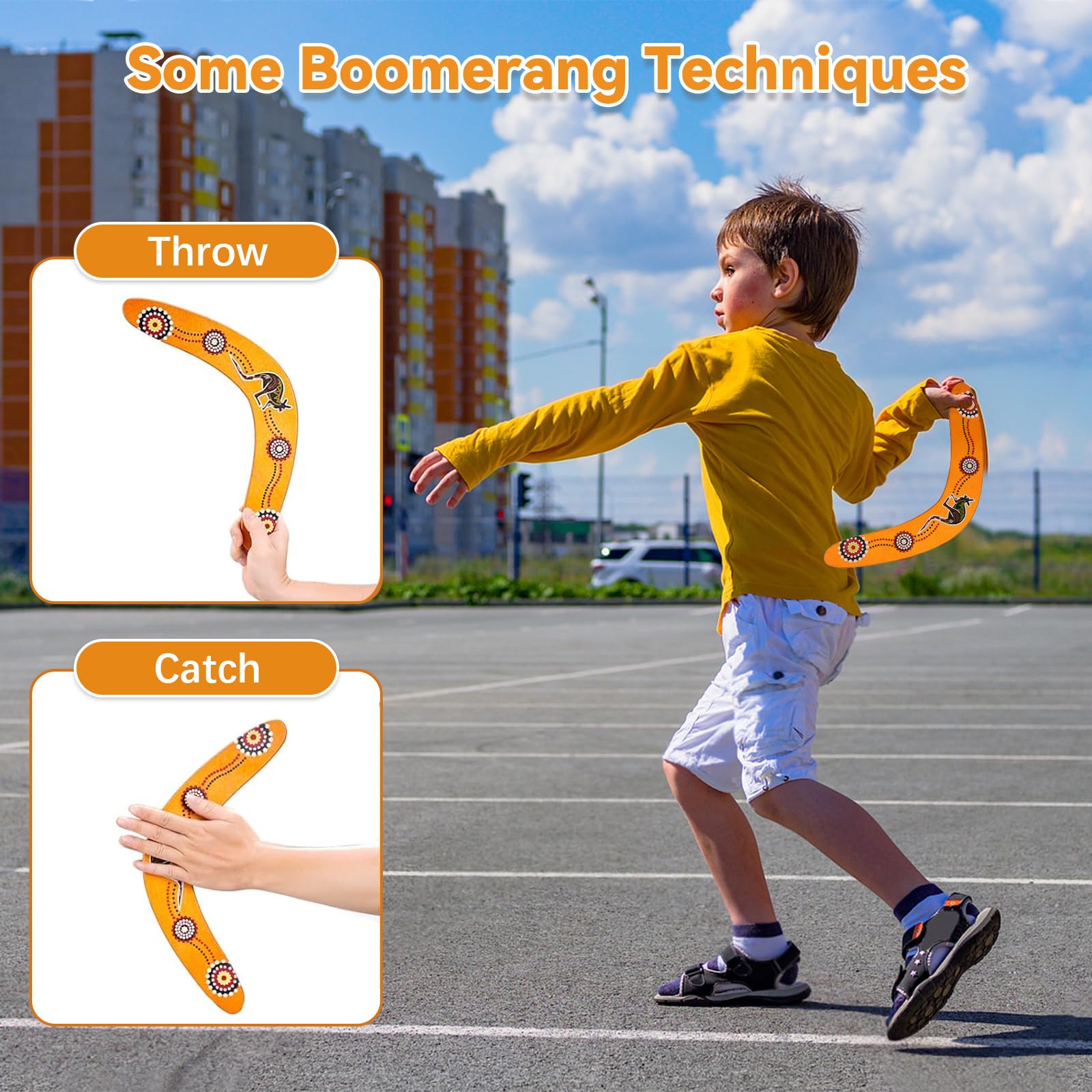 2 sztuk Boomerang dla dzieci, Drewniany Bumerang Drewniany Bumerang w kształcie litery V do rzucania gry dla dzieci dorosłych na świeżym powietrzu sport zabawki gry