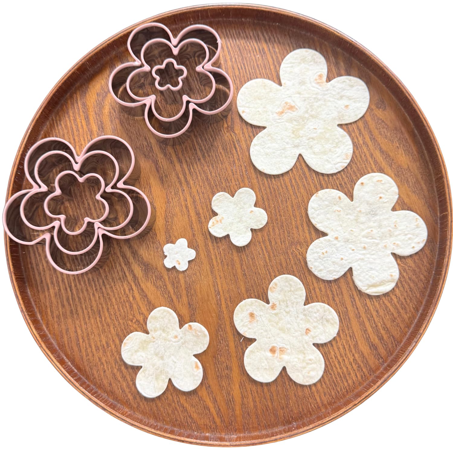 Juego de 6 cortadores de galletas de flores de cinco pétalos, 4, 3, 3, 2.5, 1.8 y 1 pulgada, aptos para lavavajillas, cortadores de galletas para hornear