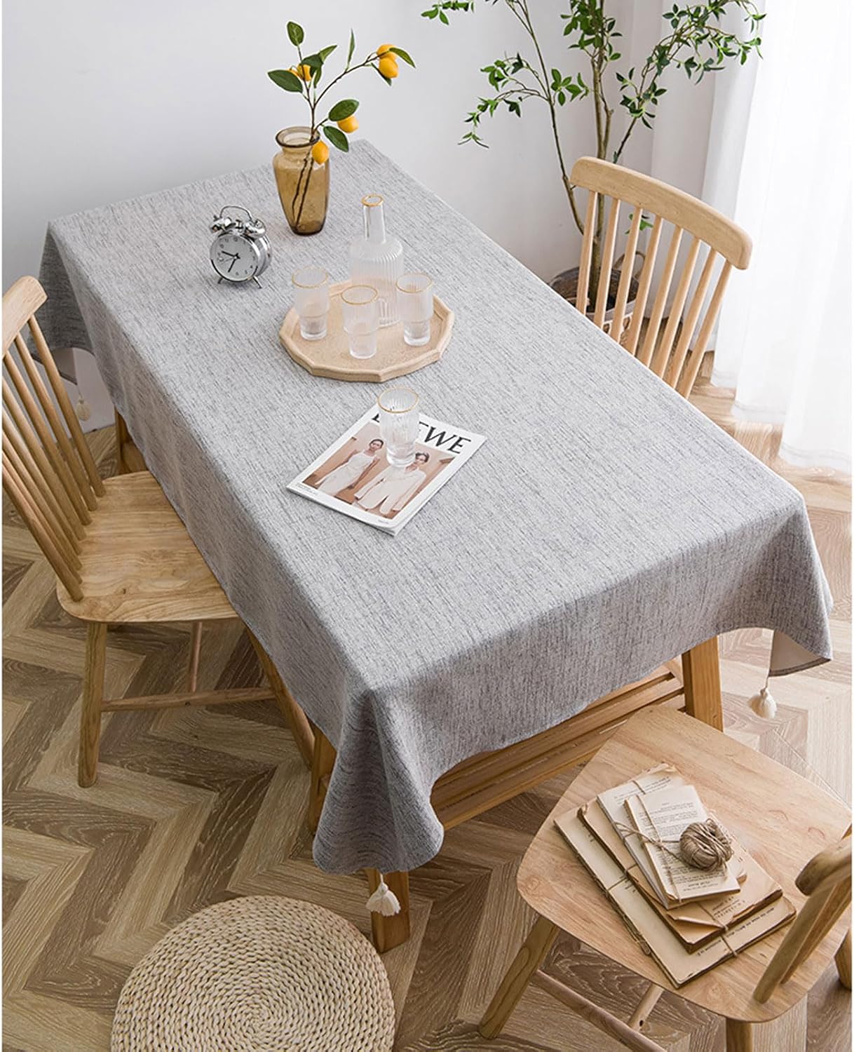 Solid Color Tablecloth Thickened Waterproof Tablecloth Coffee Table Cover Towel Outdoor Placemat,B,132 * 180cm