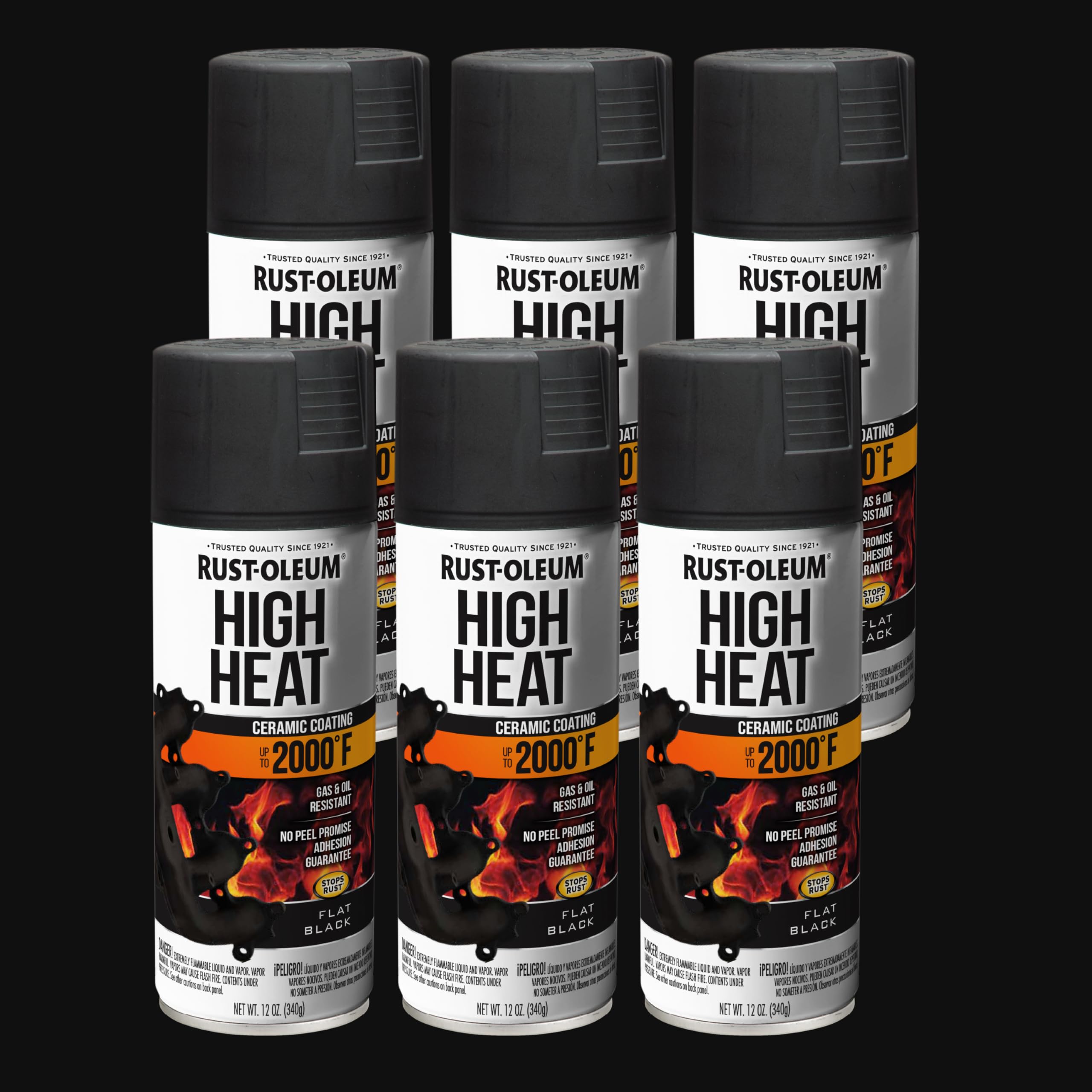 WHY 荒１５キロ Rust-Oleum High Heat 248903-6 PK Automotive 12-Ounce 2000 Degree