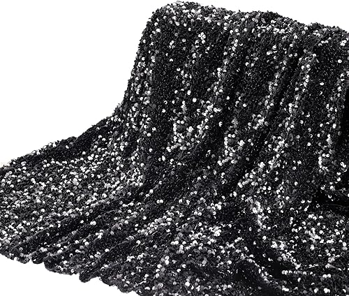 Miniatura 7 de DMiotech Tela de lentejuelas azules de 5 yardas de terciopelo brillante iridiscente brillante brillante de 4 pies de ancho para mantel de costura de