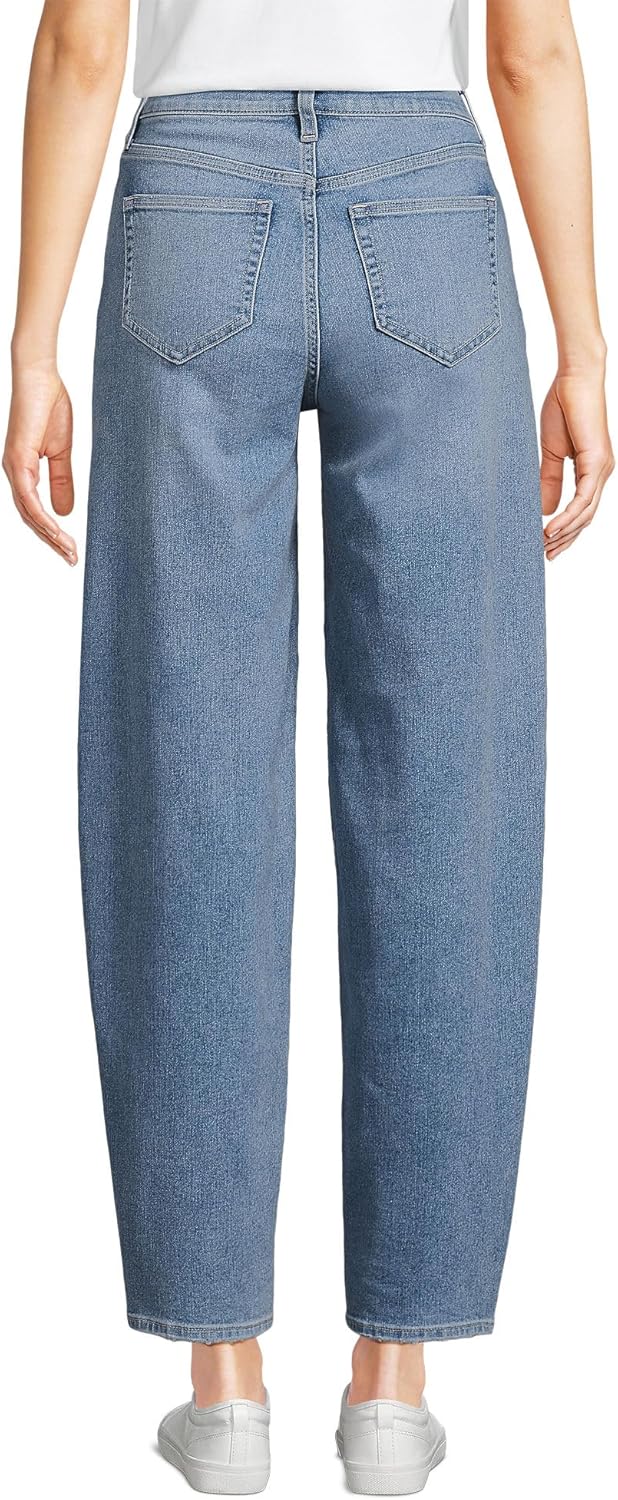 Lands' End Women's Recover High Rise Barrel Leg Ankle Jeans