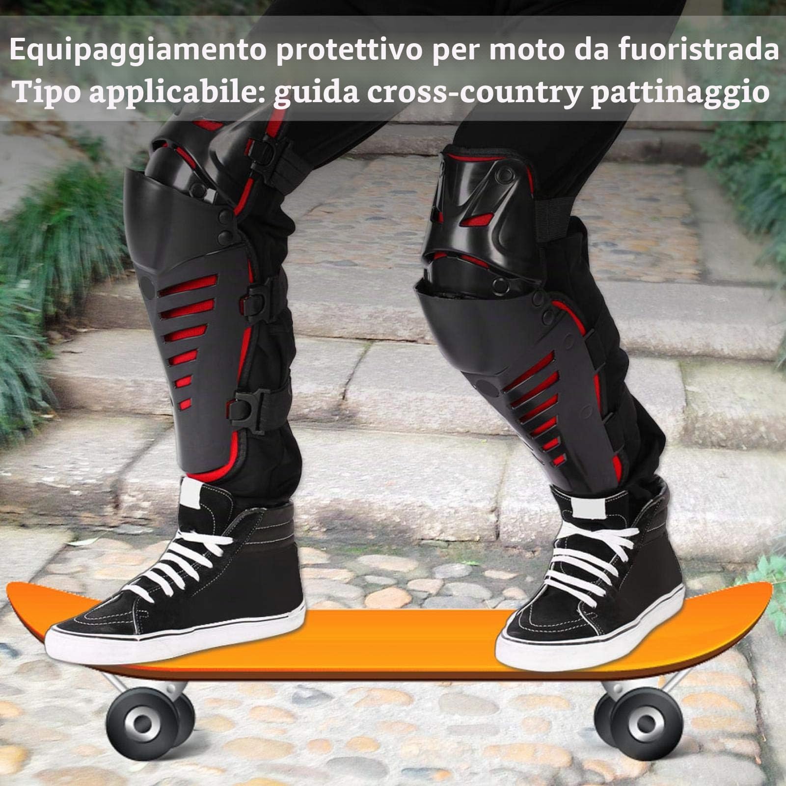 Qiilu 1 paio di protezioni per ginocchia per motociclette, protezioni per protezioni da corsa per motocross adatto per ginocchiere per motocross enduro ginocchiere motocross-protezione moto