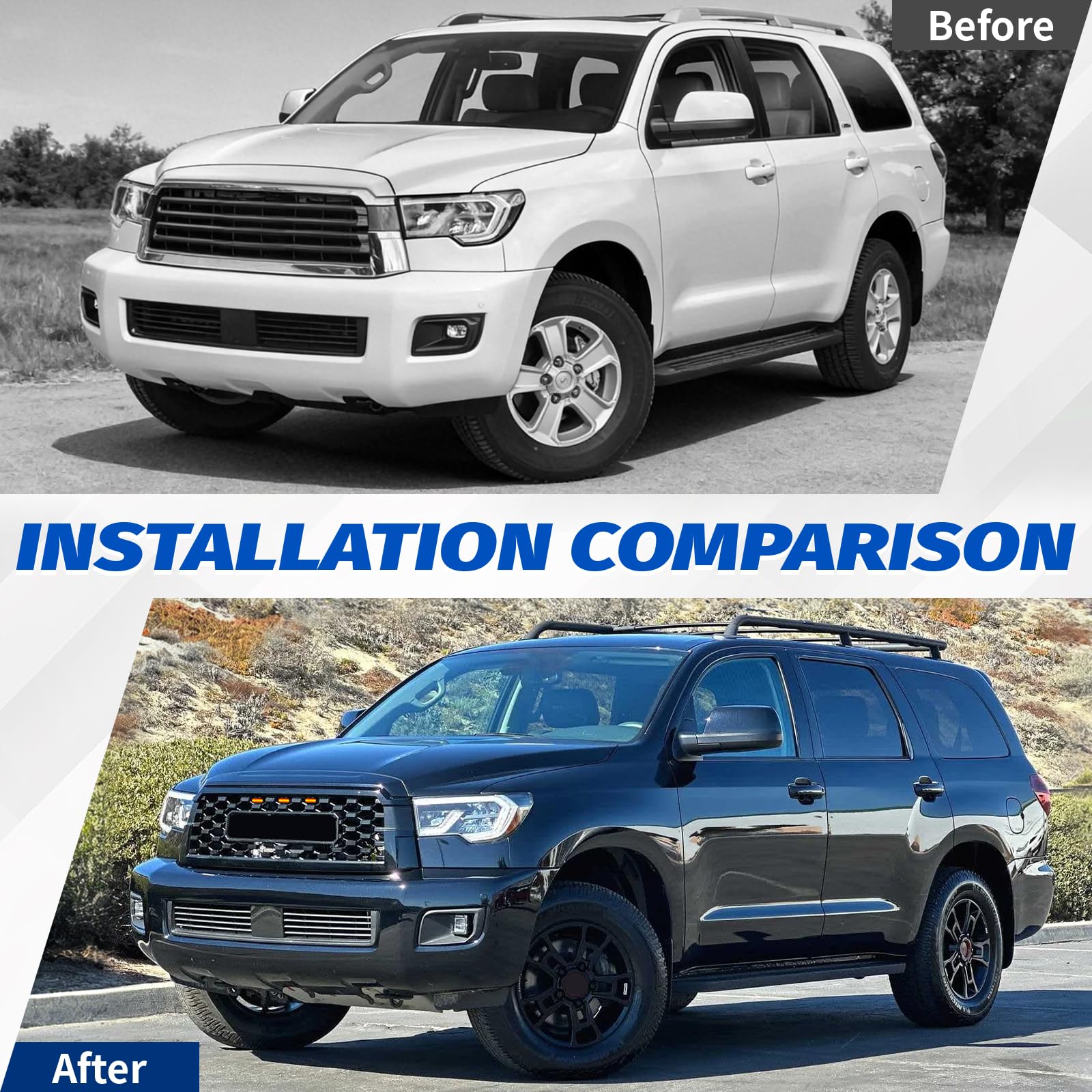 Amazon | LKMQDYZ フロントグリル 2010-2018 Sequoia&2019-2021