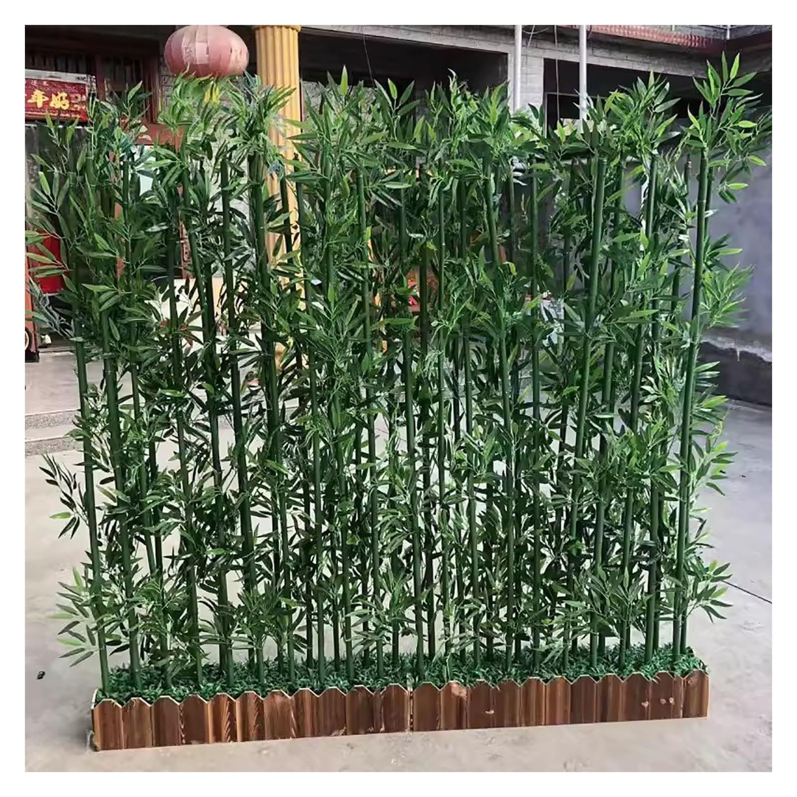 Arbre en bambou artificiel haut de gamme avec socle en bois