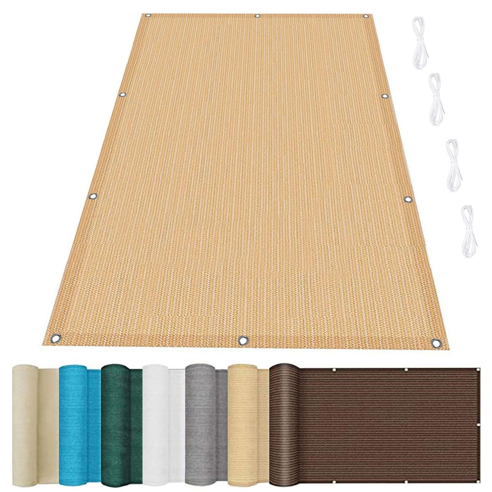 Voile d'ombrage rectangulaire 1.8x4.5m crème pour jardin