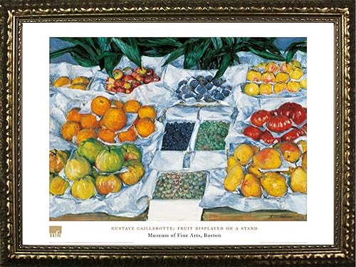Fruit Displayed On A Stand By Gustave Caillebotte 24x 32Art PrintPóster enmarcado (Todavía vida famosa pintura Frutas Surtido de Museo de Bellas