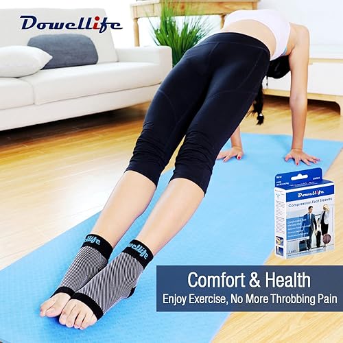 Miniatura 6 de Dowellife - Calcetines de fascitis plantar, tobillera de compresión y soporte de arco, mangas de compresión de pies, hinchazón fácil, tendinitis de