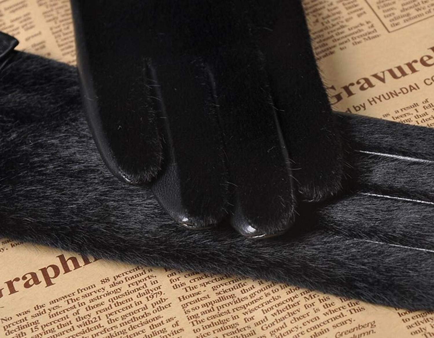 Guanti Invernali Donna In Micropelle Scamosciata – Con Fiocco, Neri, Taglia Unica
