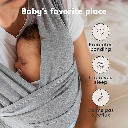 Miniatura 6 de CuddleCarry - Arnés de anillo para bebé pre-envuelto por CuddleBug - Envoltura ajustable y ligera para portabebés - Transporte frontal ergonómico